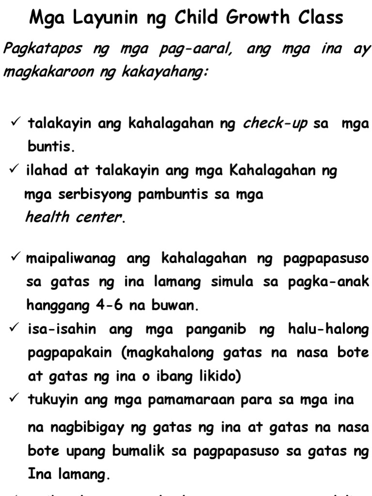 Child Growth Layunin | PDF