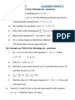 Algebra Question Paper 5