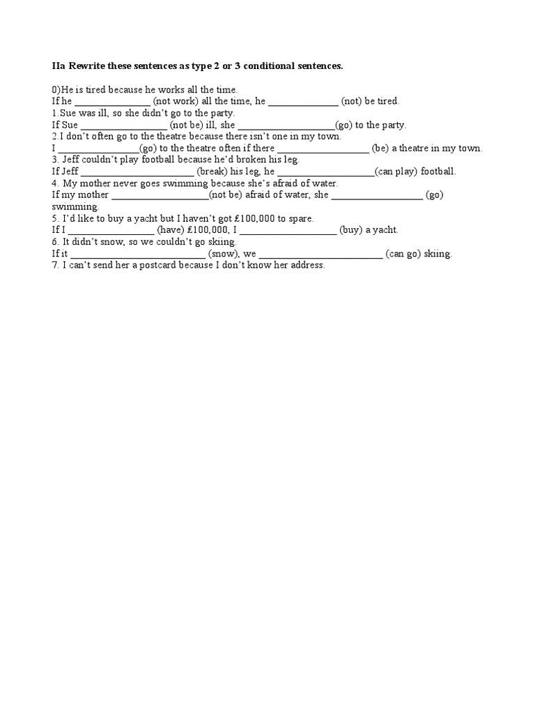 Type 2 and 3 Conditional Exercises | PDF | Language Arts & Discipline