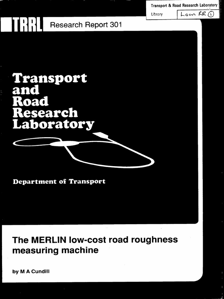 1 - 270 - RR301 - MERLIN Low-Cost Road Roughness Measuring Device PDF | PDF