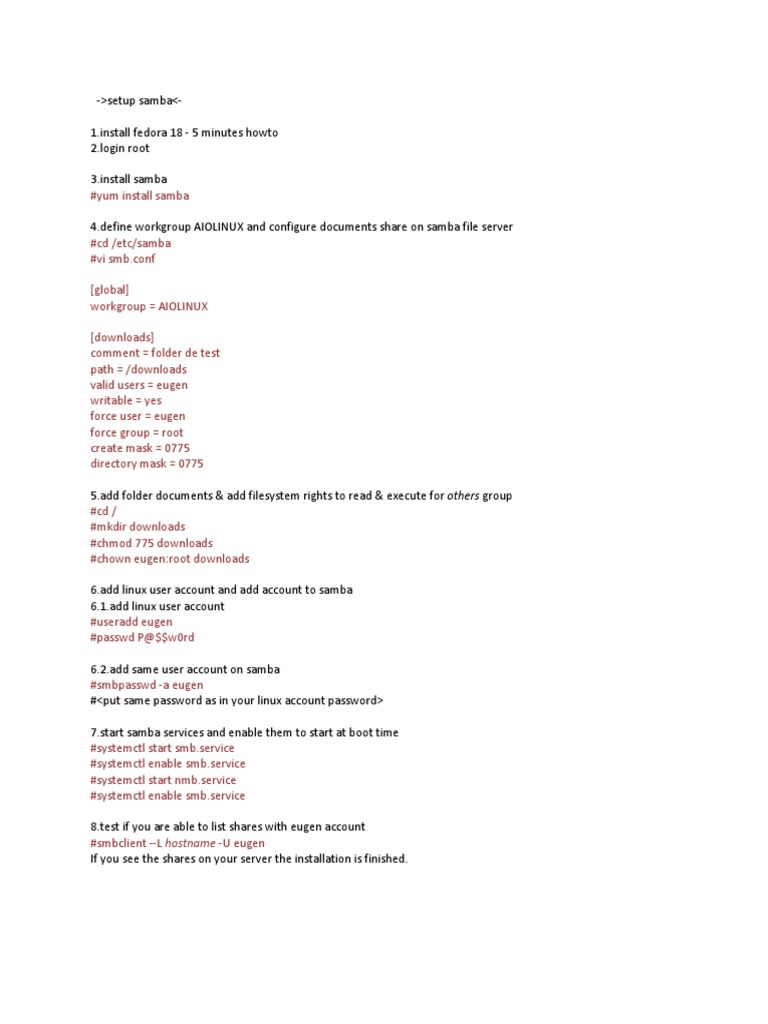 Fedora 18 Samba Setup Guide | PDF | Directory (Computing) | Operating ...