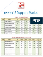Ese-12 Toppers Marks PDF