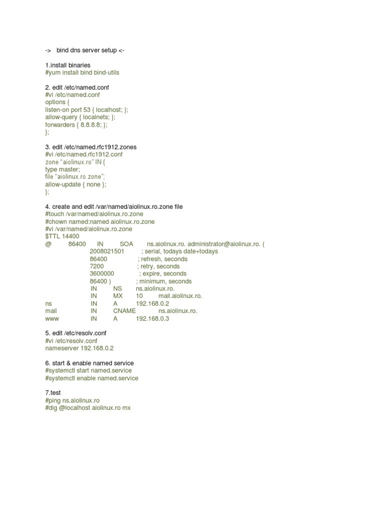 BIND DNS Server Installation Guide | PDF