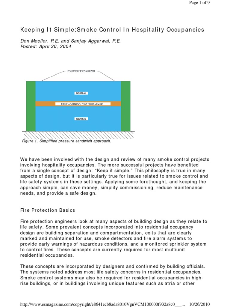 Smoke Control Hotels PDF | PDF | Fire Sprinkler System | Hvac