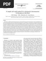 A Simple and Rapid Method For Colorimetric Determination of Histamine in Fish Flesh