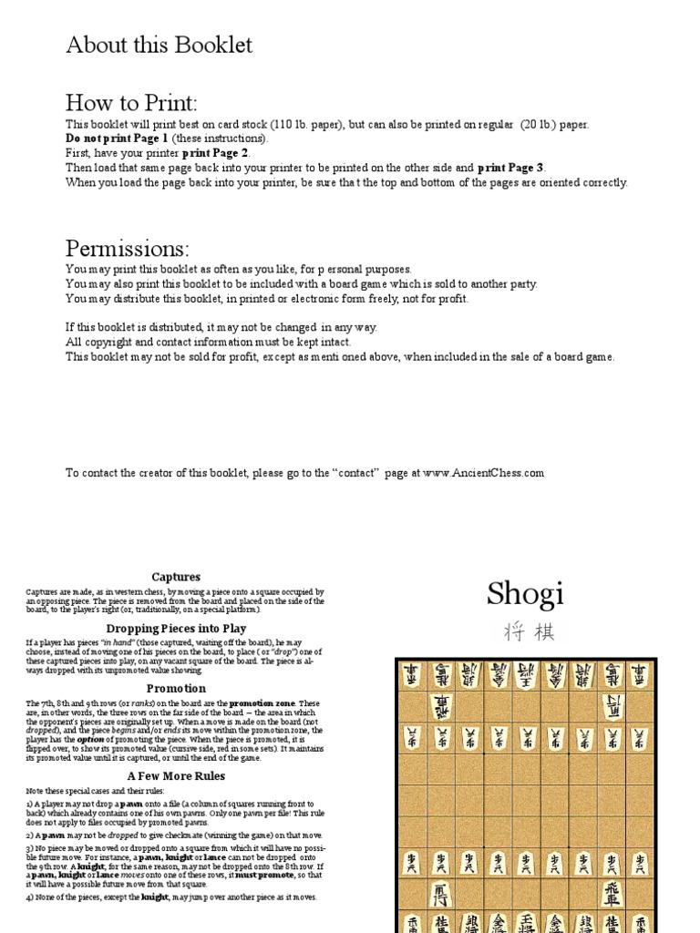 Shogi PDF | PDF | Traditional Board Games | Chess