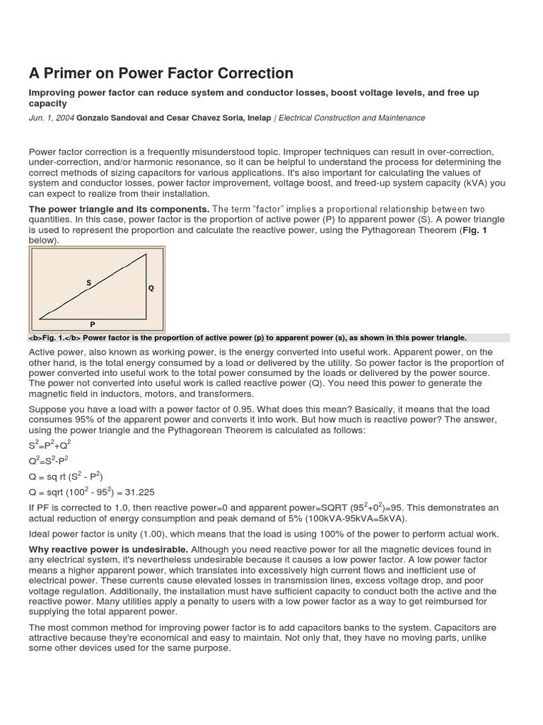 Power Factor Correction Explained | PDF | Science & Mathematics