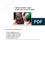 Graphing Calculator Lesson Working With Lists On The TI 83/84