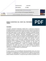 Manejo Obstetrico en La Labor Del Pretermino Moderado y Tardio