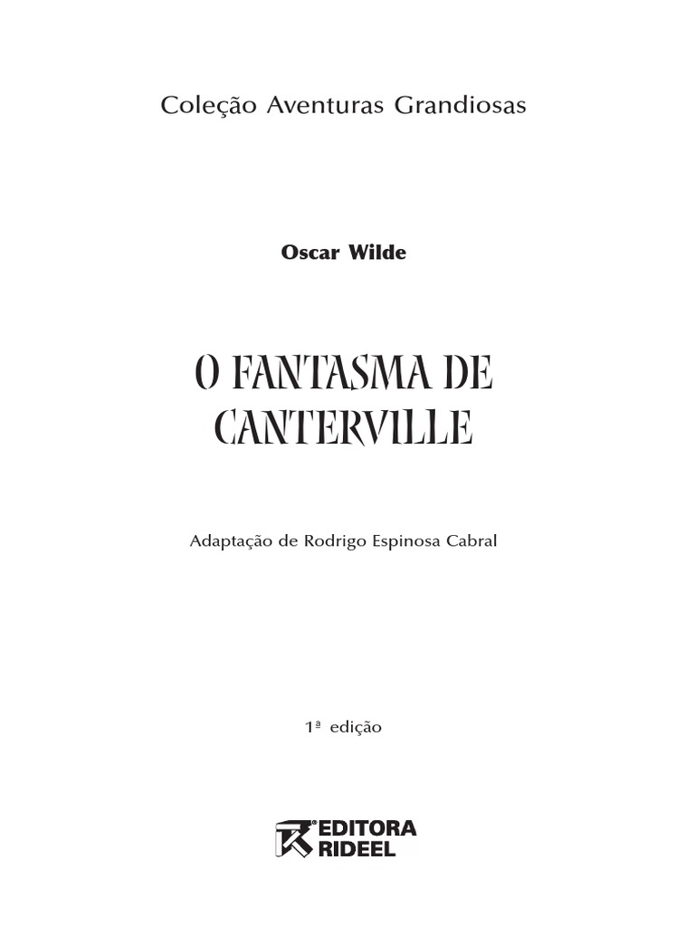 O Fantasma Canterville | PDF | Mistério, Suspense e Ficção Policial |  Juvenil, image size:768x1024