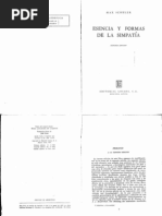 Max Scheler. Esencia y Forma de La Simpatía | PDF
