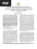 A Comparative Study of Fully Homomorphic Encryption Schemes For Cloud Computing