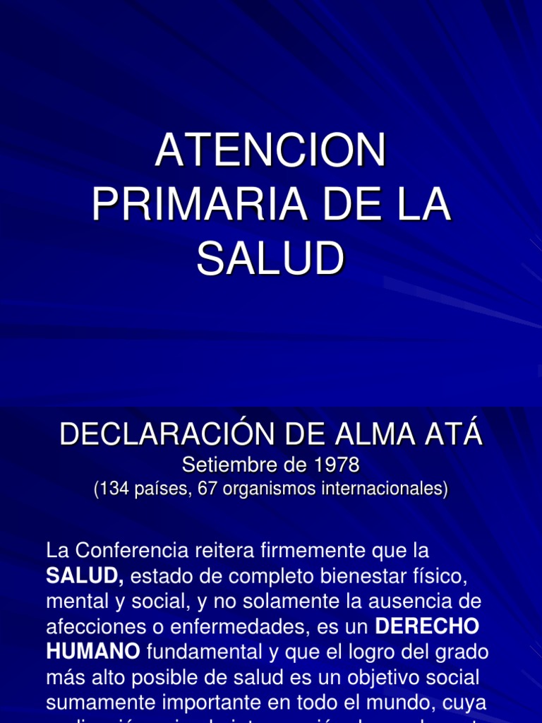 Atencion Primaria de La Salud | PDF | Esfera pública | Cuidado de la salud