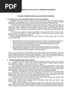 Sejarah Dakwah Rasulullah Saw Periode Madinah Pdf