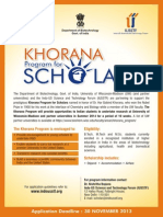 Khorana Program Flyer PDF