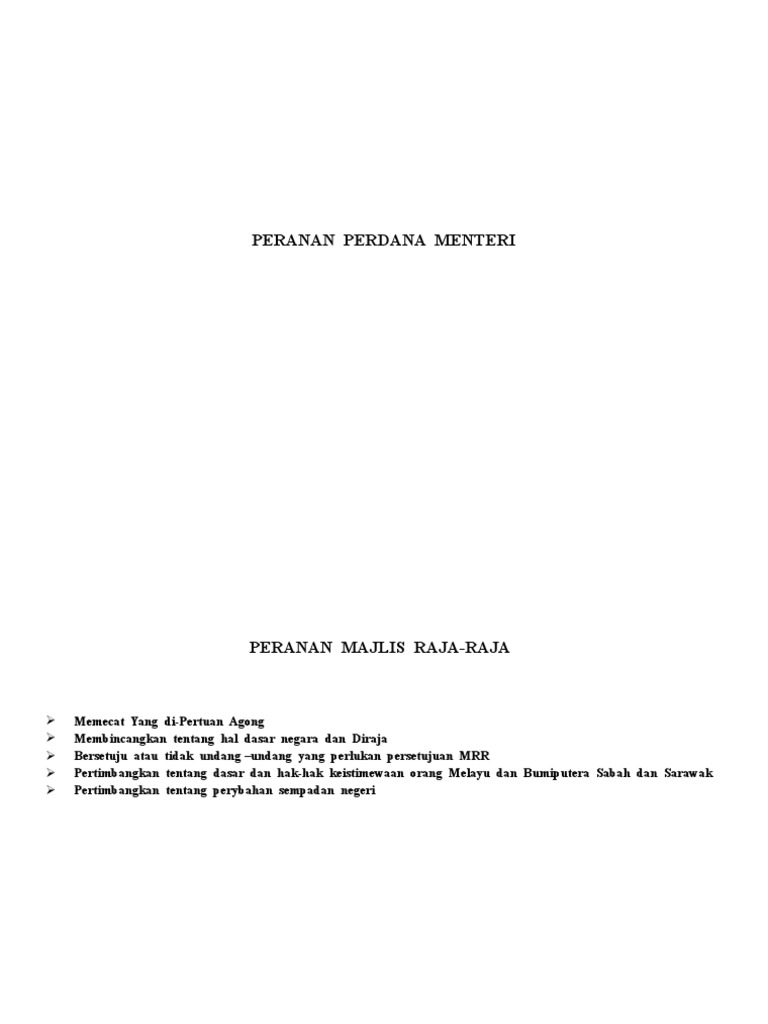 Peranan Perdana Menteri Pdf