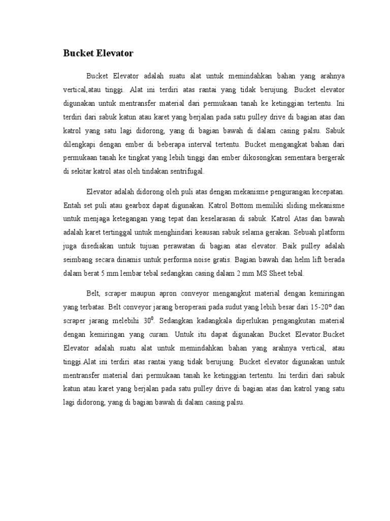 Bucket Elevator PDF