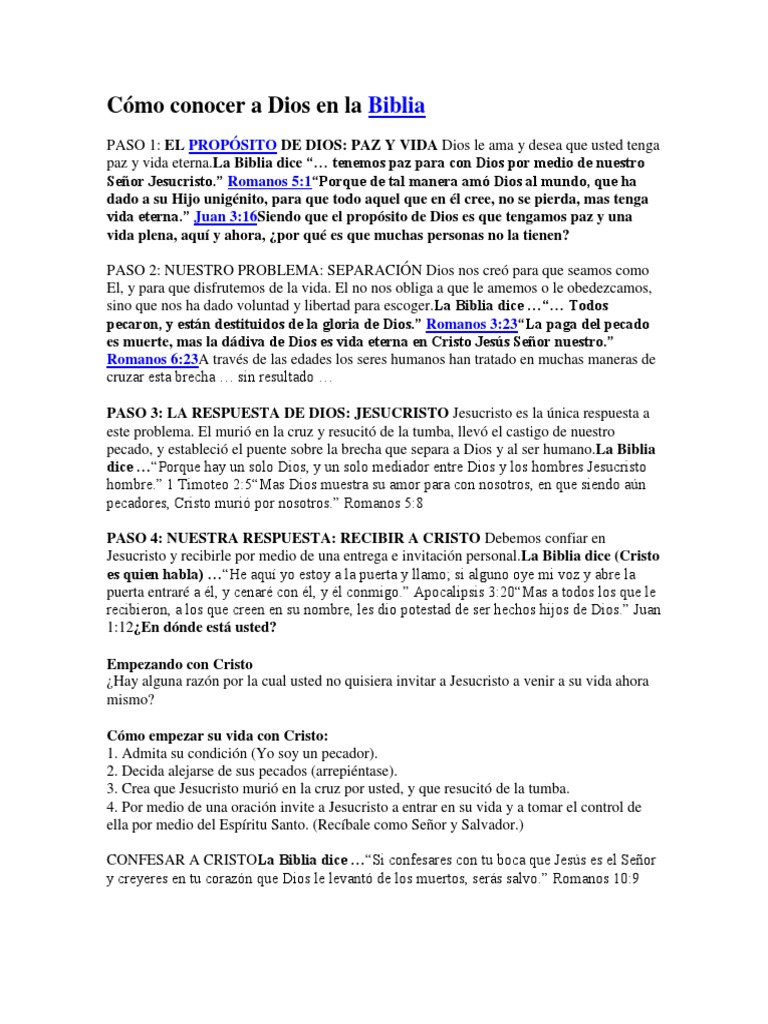 Cómo Conocer A Dios en La Biblia | PDF | Oración | Cristo (título)