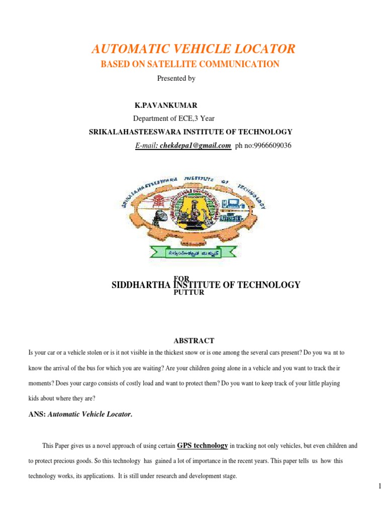 Automatic Vehicle Locator PDF Global Positioning System Electronics