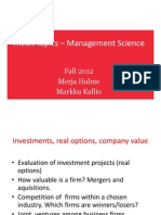 Thesis Topics - Management Science: Fall 2012 Merja Halme Markku Kallio