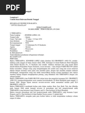 Contoh Surat Dakwaan Subsidair Contoh Contoh Surat Terbaru 2020