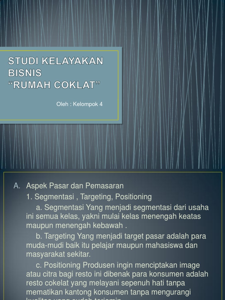 Studi Kelayakan Bisnis Rumah Coklat Ppt