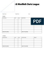 Darts Scoresheet PDF