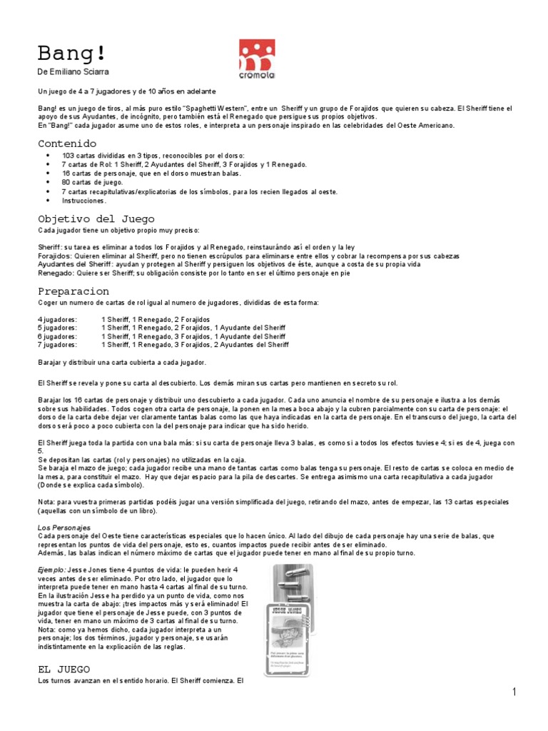 Bang Instrucciones | PDF