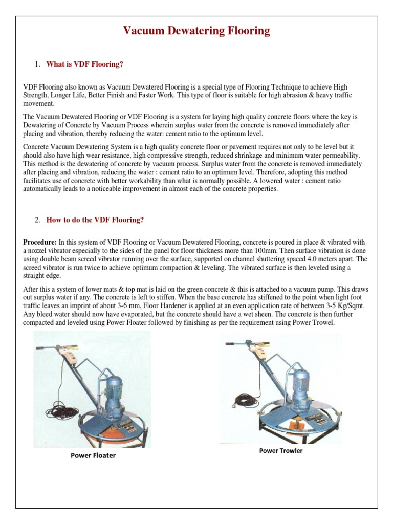 Vacuum Dewatering Flooring.docx Vacuum Concrete