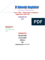 Course Title: - Mathematics in Business Application (Mat-134)