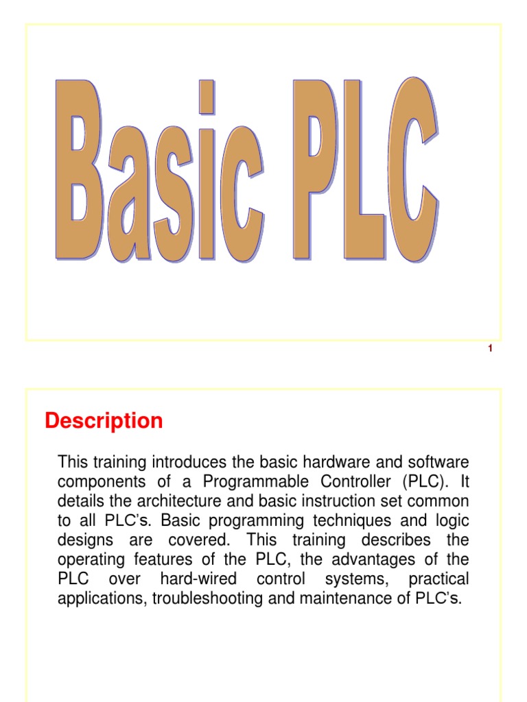 Basic PLC PDF | PDF | Programmable Logic Controller | Read Only Memory