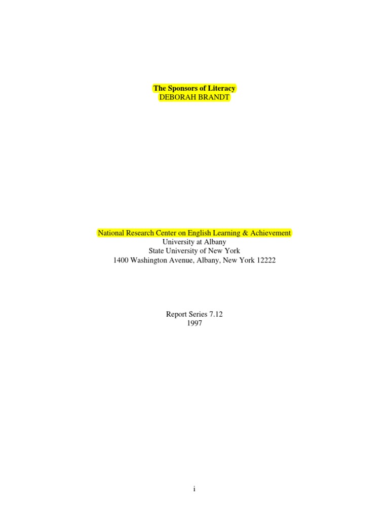 What are the characteristics of a literacy sponsor image