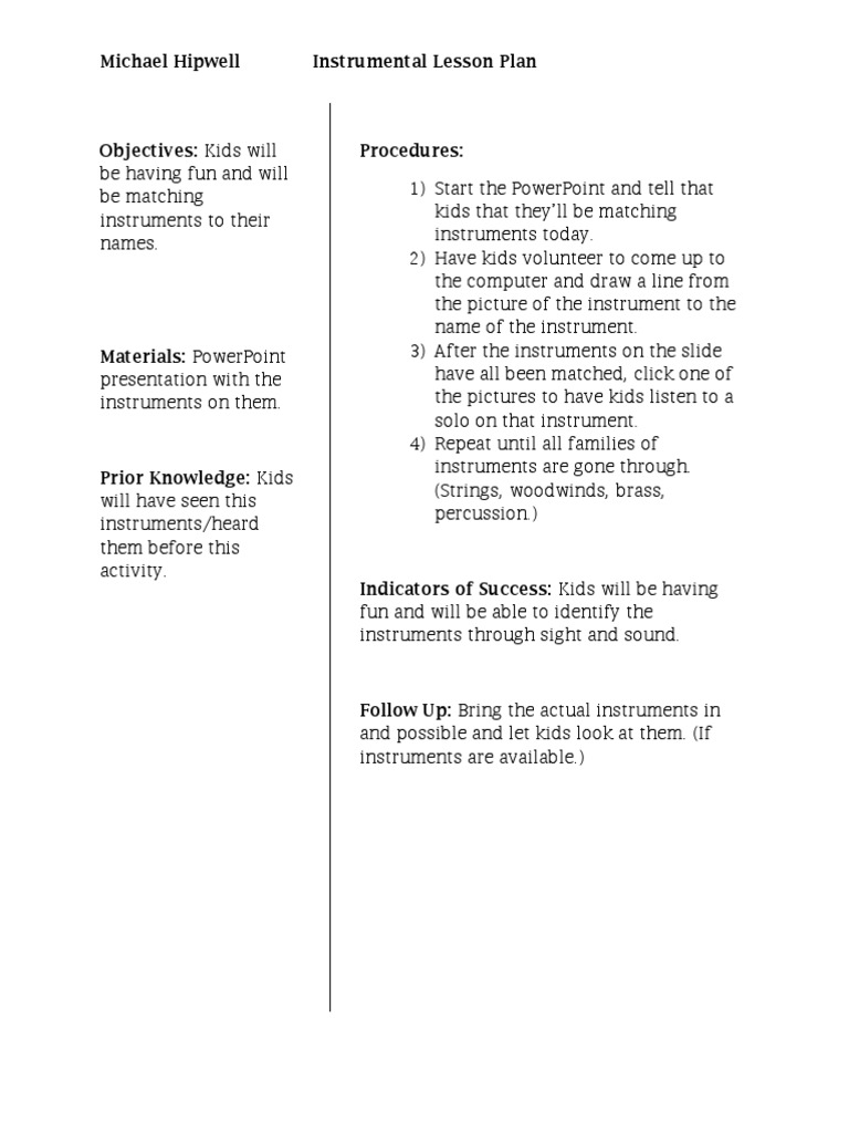 Instrumental Lesson - Powerpoint Instruments | PDF | Science & Mathematics
