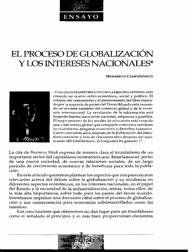 Impacto de la Globalización en Economías Nacionales | PDF | Acuerdo ...