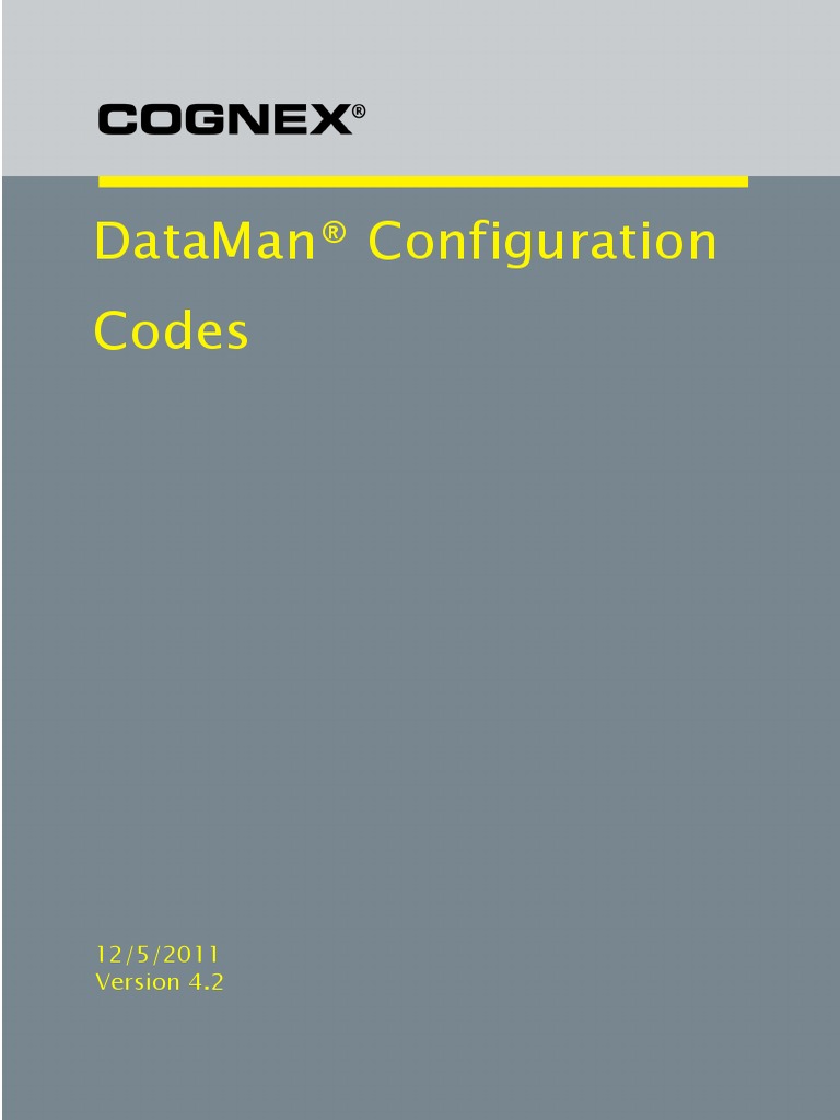 Reader Configuration Codes For DATAMAN Cognex PDF Barcode License
