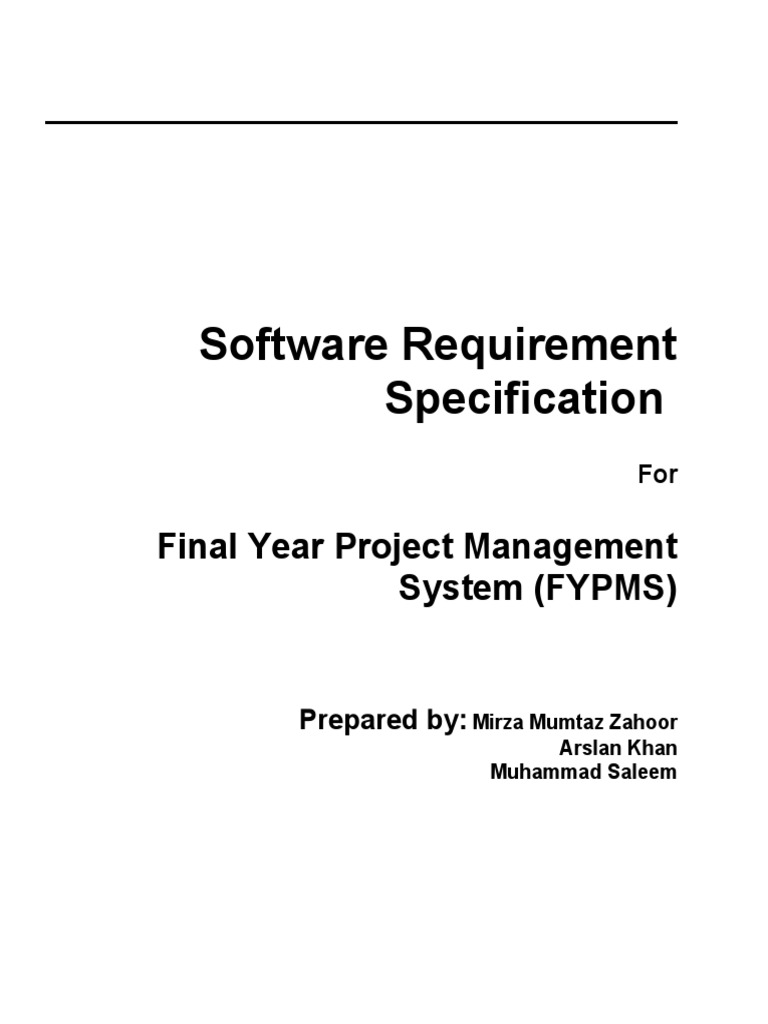 FYP Management System Requirements | PDF | User (Computing ...