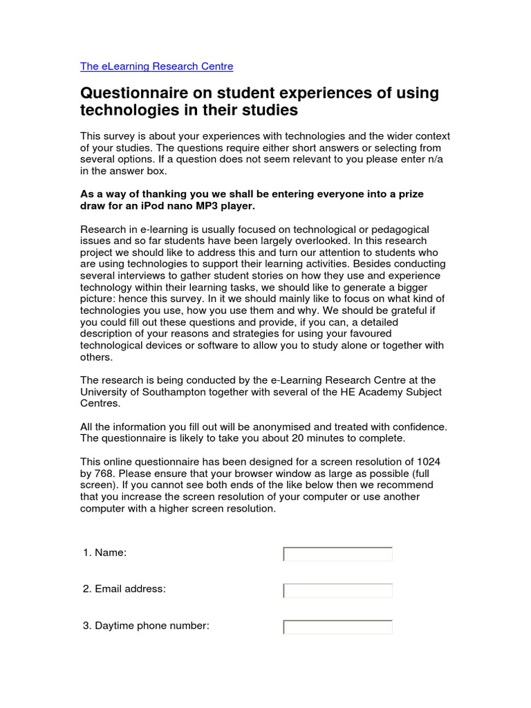 Appendix A Online Survey | PDF | Tutor | Educational Technology