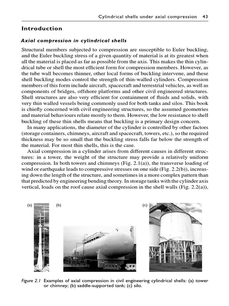 Axial Compression in Cylindrical Shells | PDF