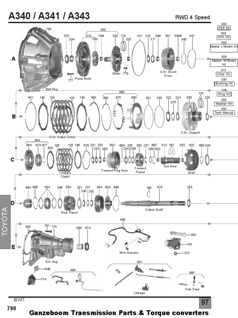 A340 Explod View | PDF | Manual Transmission | Transmission (Mechanics)