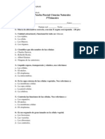 Prueba Parcial Ciencias Naturales 8º noviembre