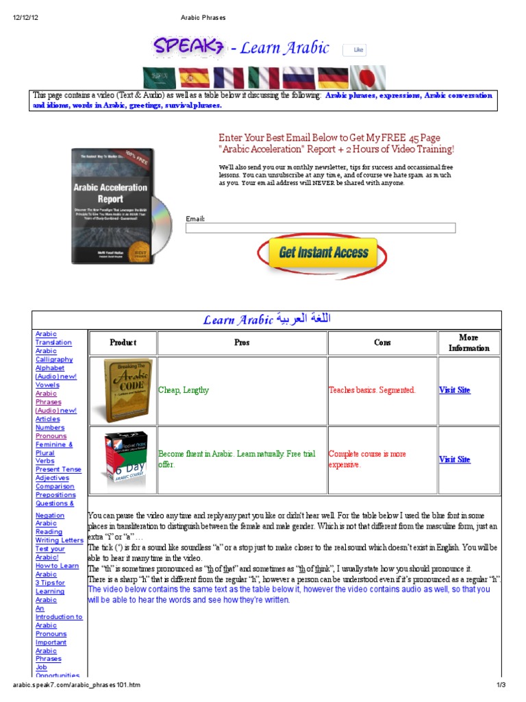 Arabic Phrases PDF | PDF | Arabic | Grammatical Gender