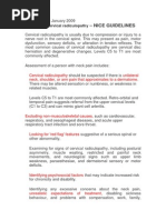 Cervical Radiculopathy Nice Guidelines