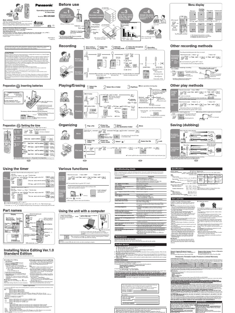 Digital Recorder Instructions | PDF