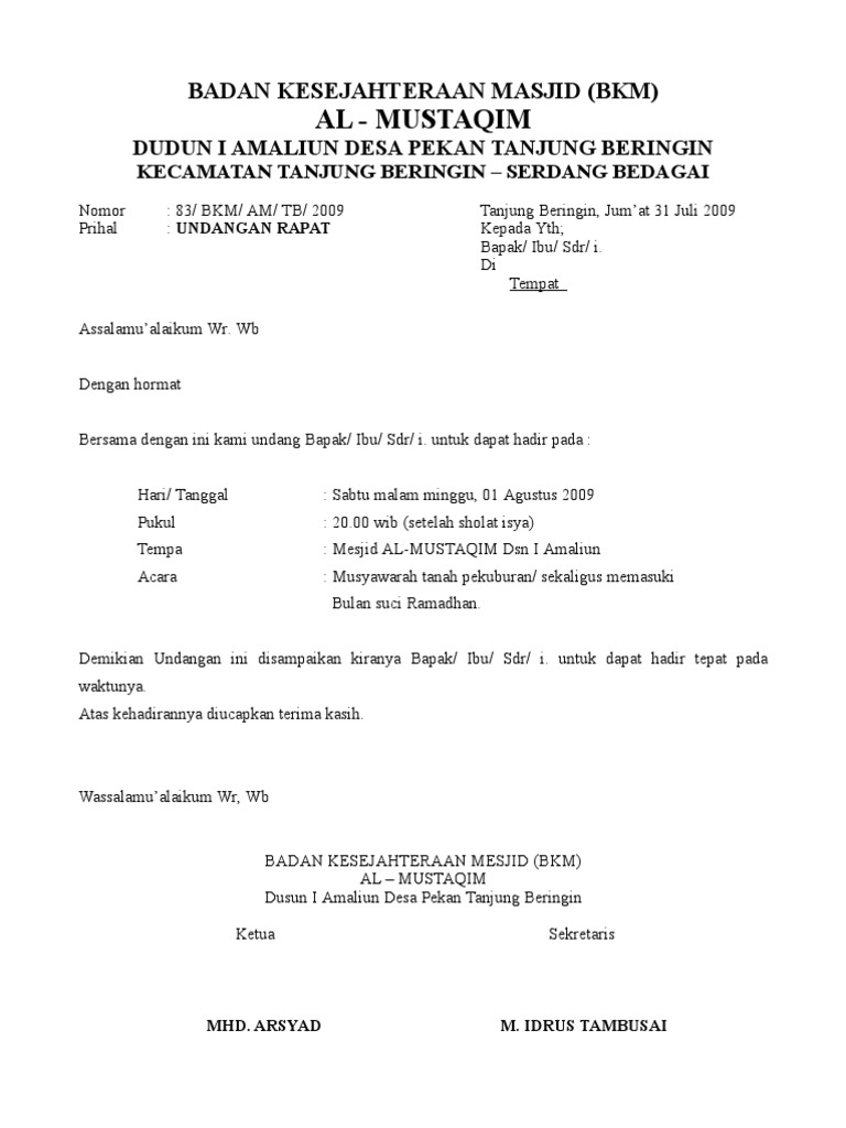 95 Koleksi Contoh Undangan Bkm Terbaru