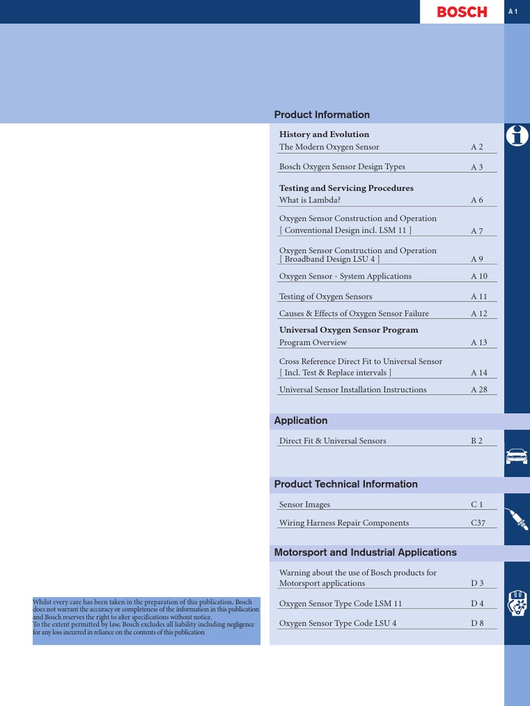 Bosch Oxygen Sensors | PDF