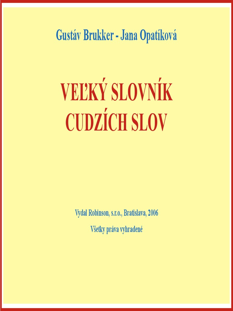 Velkyslovnikcud Slov PDF afbeelding