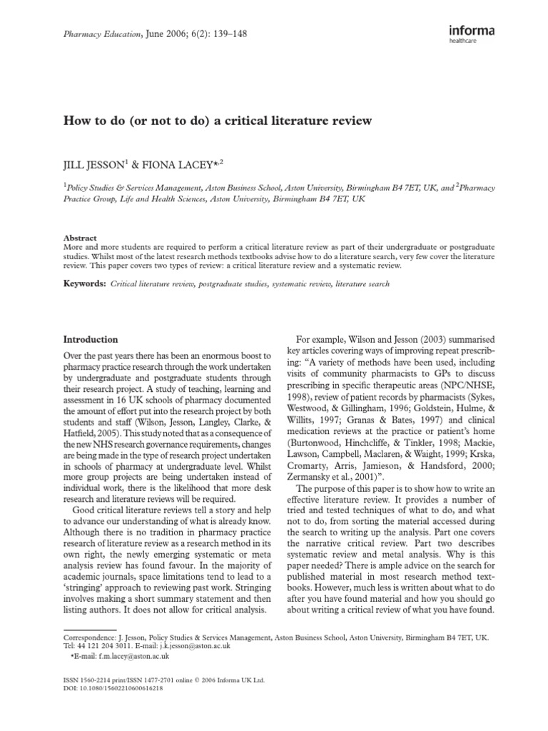 Critical appraisal template image