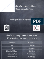 Verbos Regulares: Presente de Indicativo