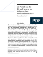 A política do BR para as migrações internacionais