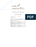 Certificate of Analysis for MaltoDextrin Powder